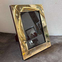 1960s Stylish Mid-Century Modern Solid Brass Rectangular Italian Picture Frame