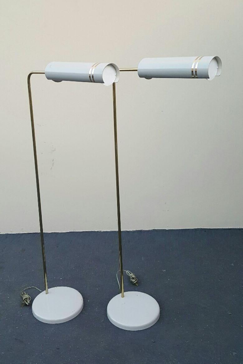 1960s Stylized Space Age Gerald Thurston Reading Floor Lamps Mid-Century Modern In Good Condition For Sale In Monrovia, CA