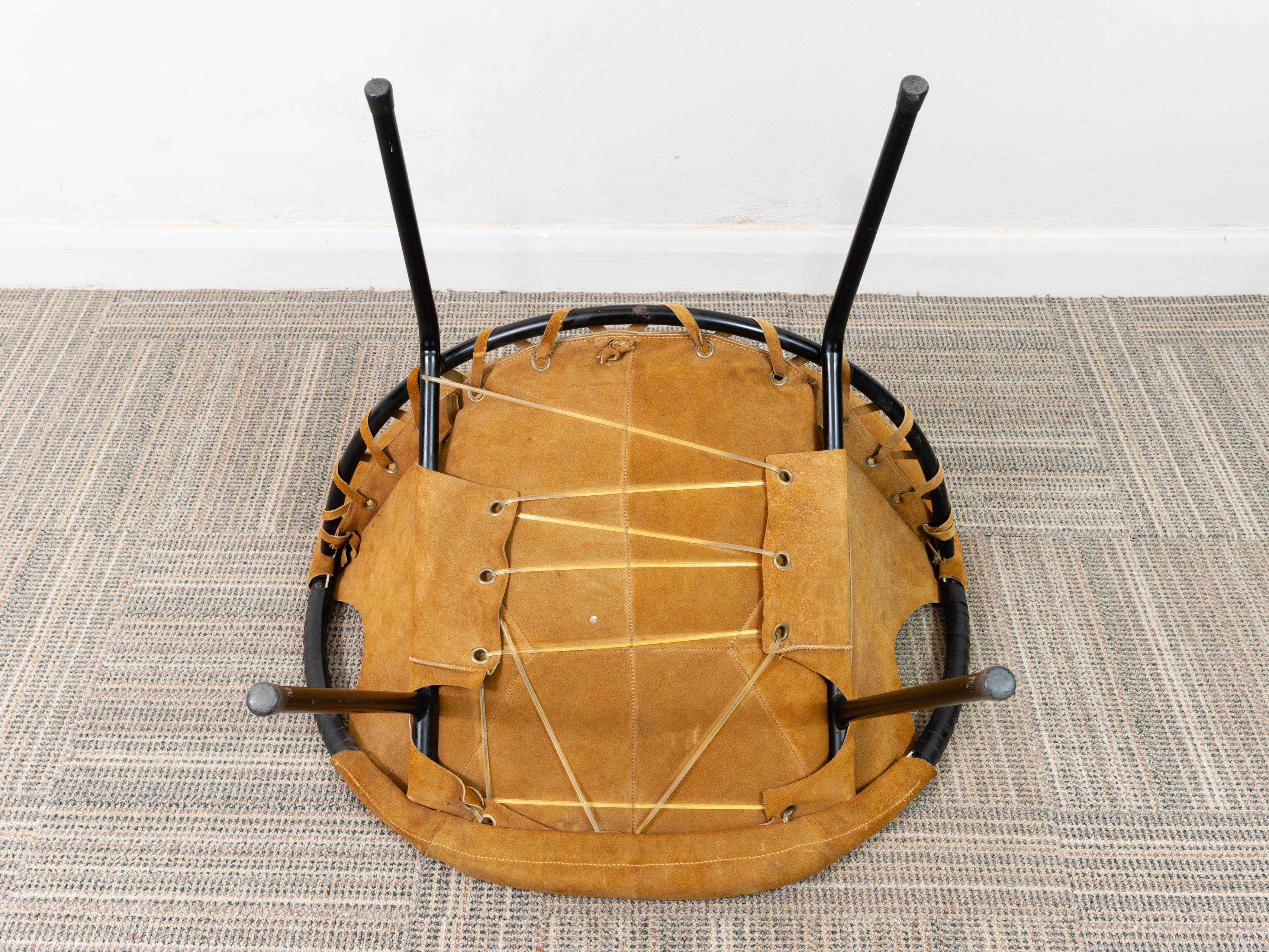 1960s Suede Circle Balloon Chair von Lusch Erzeugnis für Lusch & Co. 6