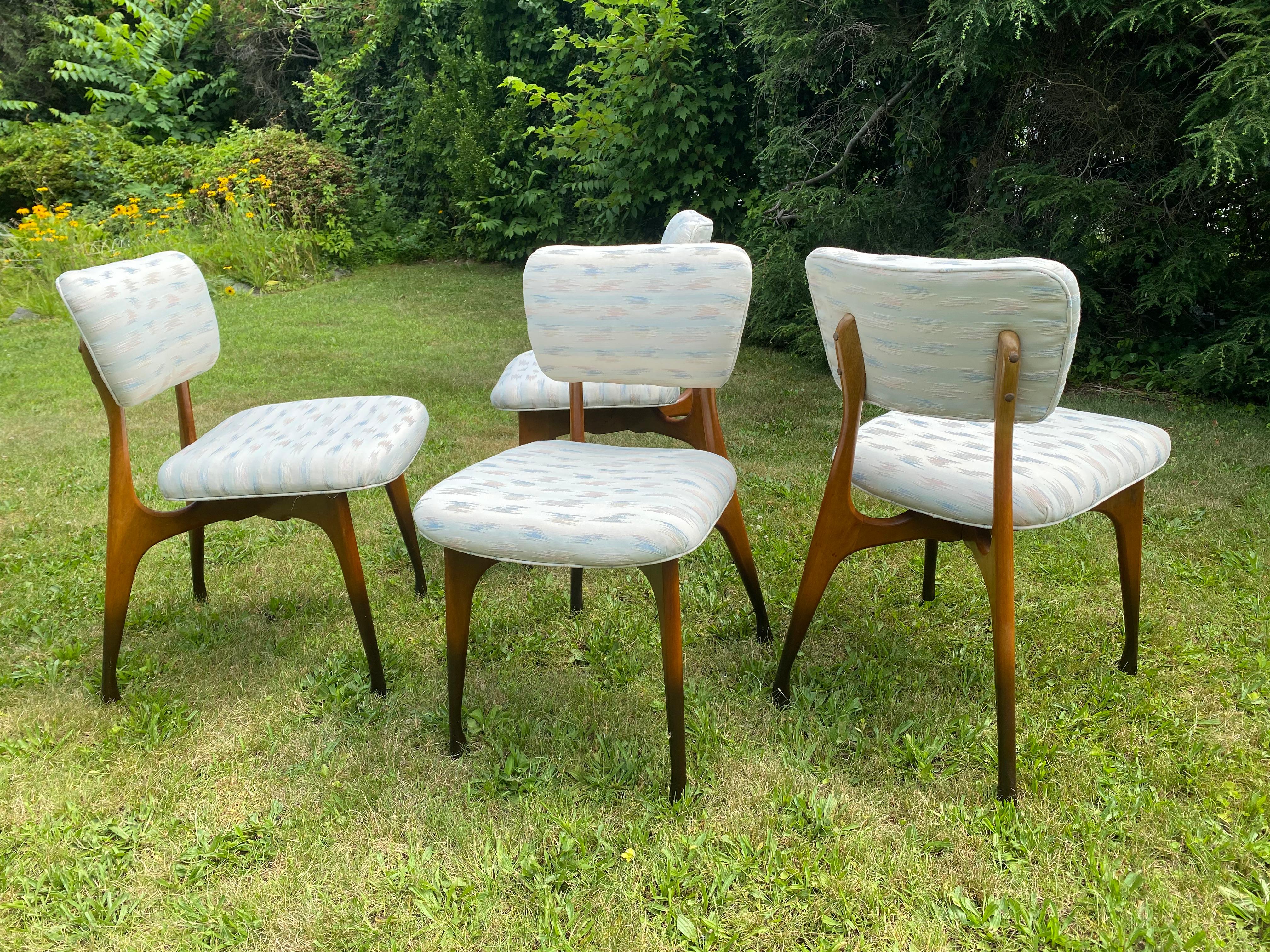 1960s Sunburst Finish Dining Table and Chairs 3