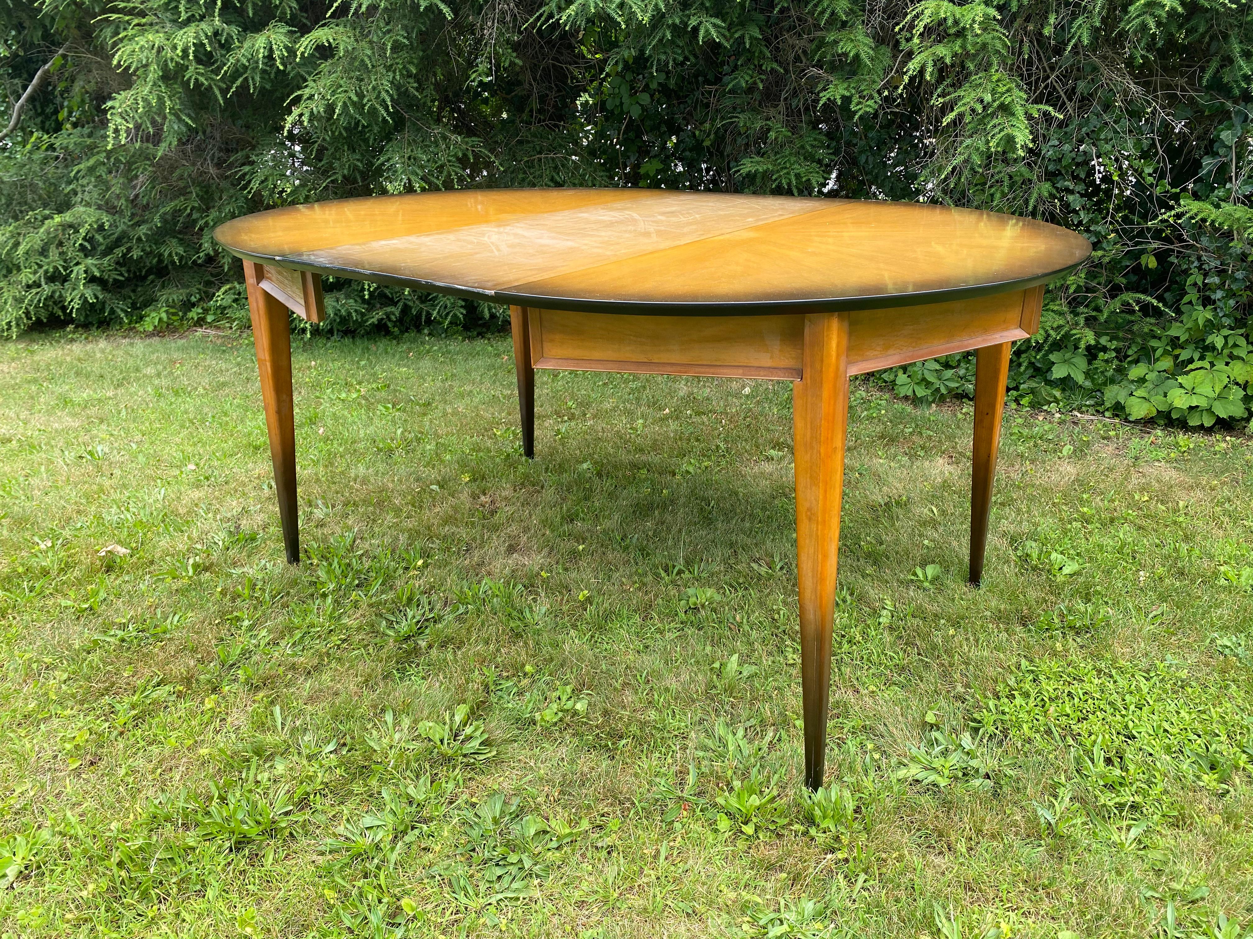 Mid-Century Modern 1960s Sunburst Finish Dining Table and Chairs