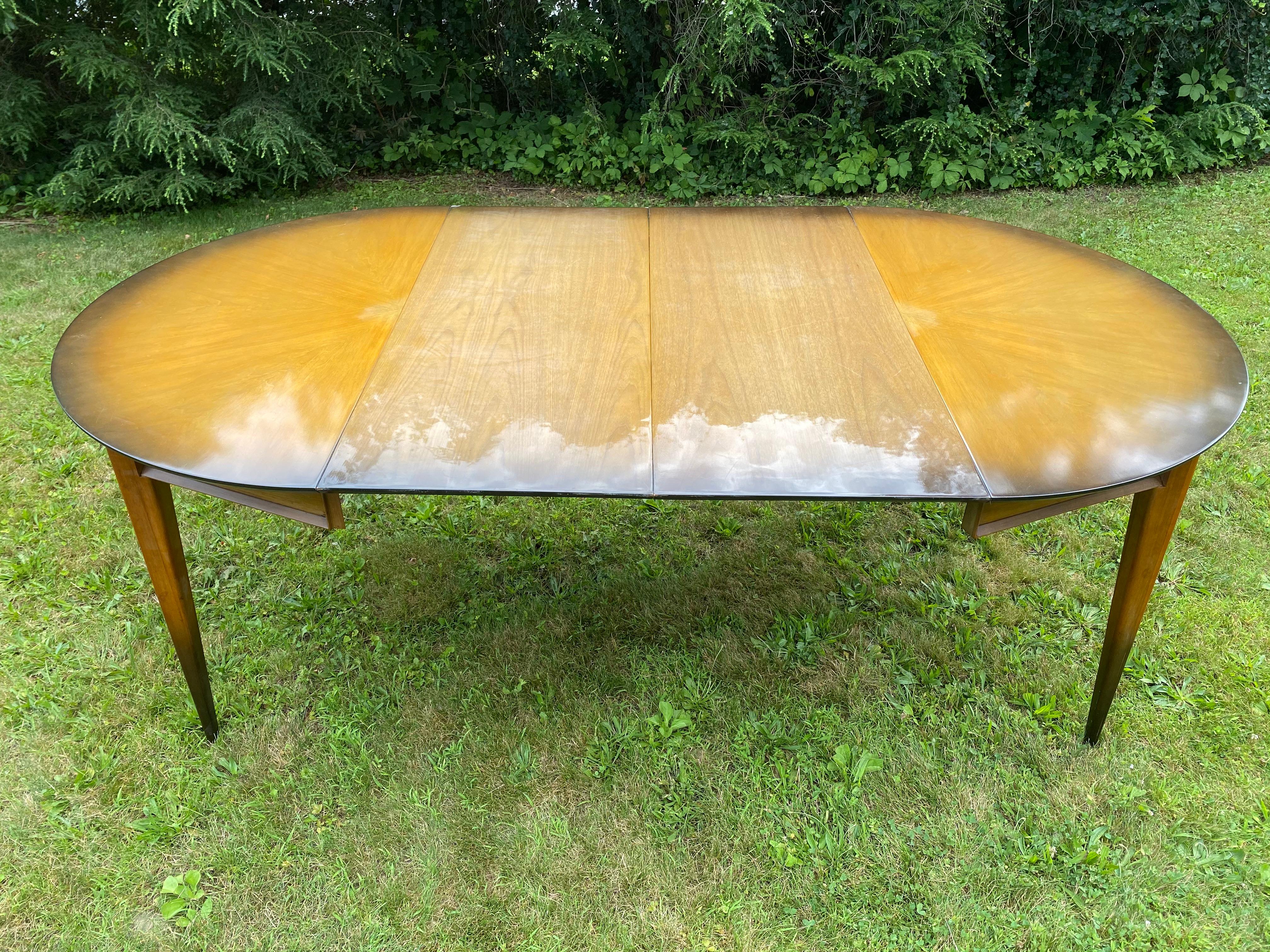 Mid-20th Century 1960s Sunburst Finish Dining Table and Chairs
