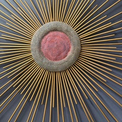 1960s Sunburst Metal Brutalist Wall Sculpture Attr. William & Bruce Friedle