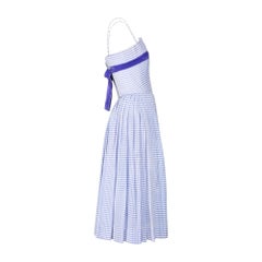 1960s Susan Small Lilac and White Spaghetti Strap Dress