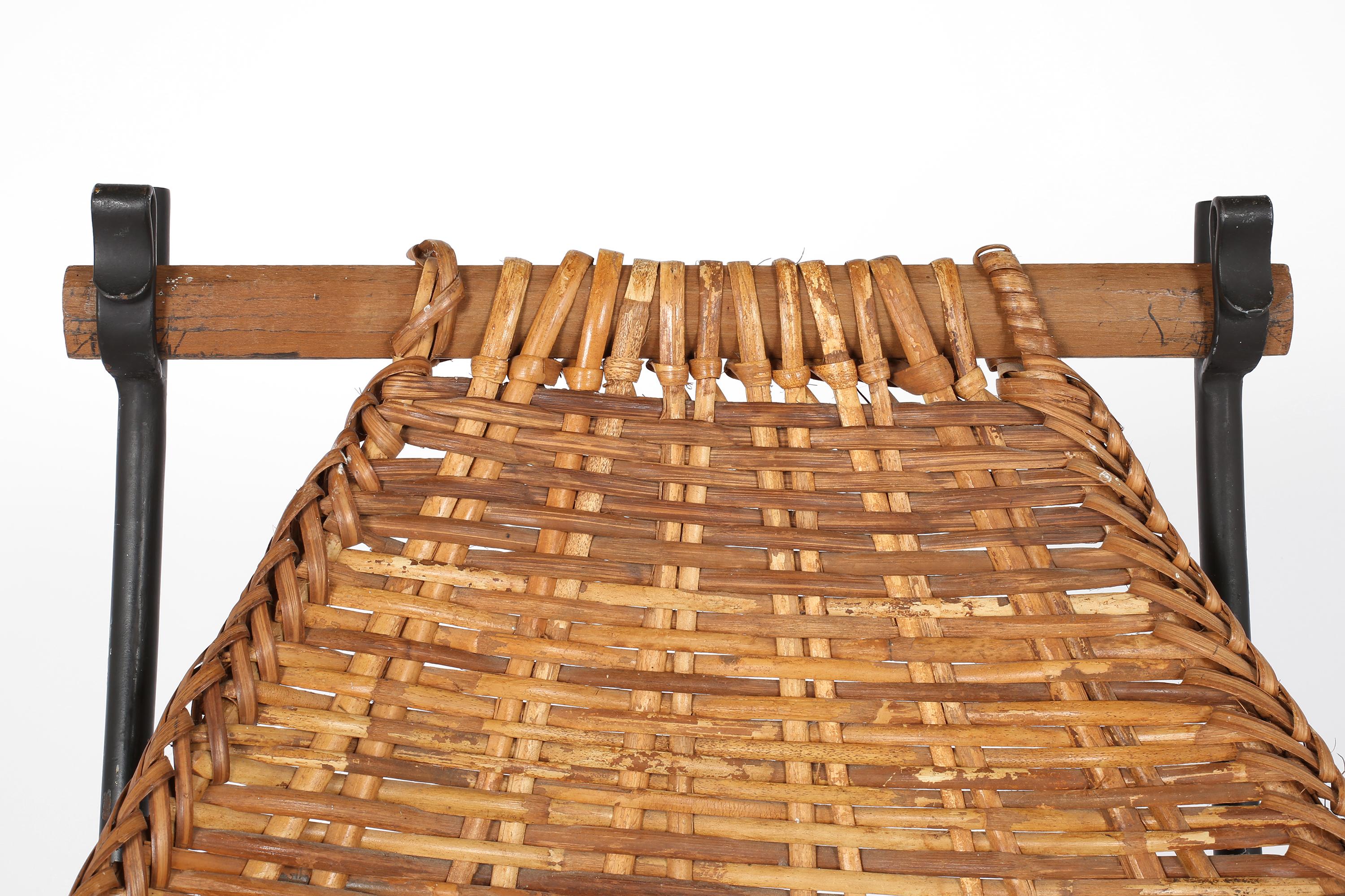 Steel 1960s Suspended Rattan Lounge Chair For Sale