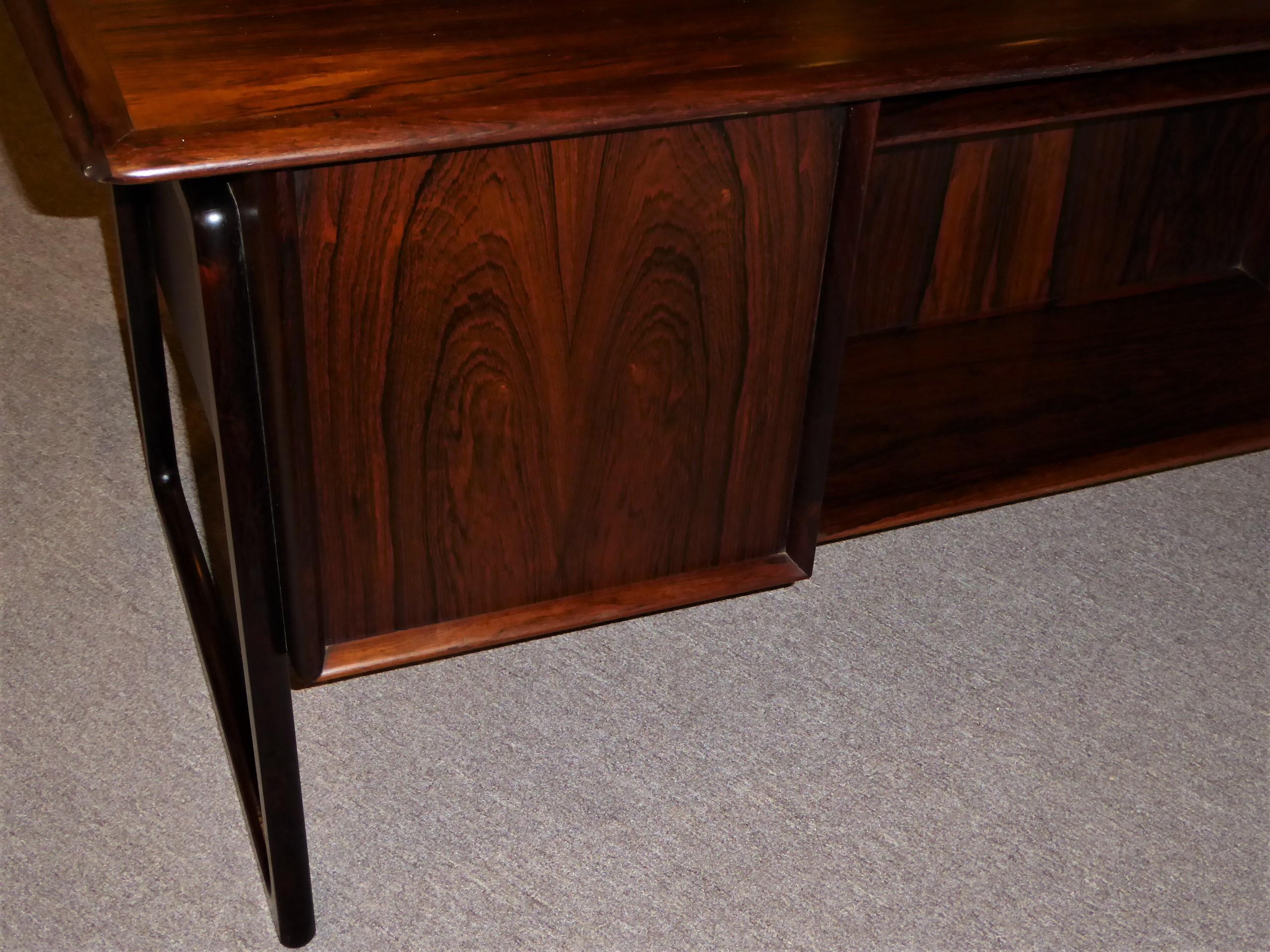 Mid-20th Century 1960s Svend Aage Madsen Rosewood Executive Desk Denmark