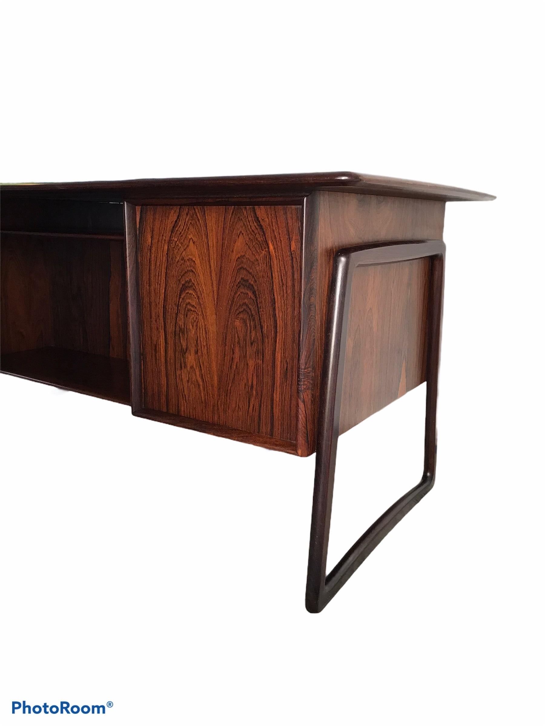 1960s Svend Aage Madsen Rosewood Executive Desk Denmark 1