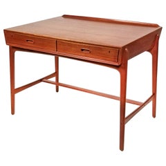 Vintage 1960s Svend Age Madsen Danish Modern Teak Writing Desk for Sigurd Hansen