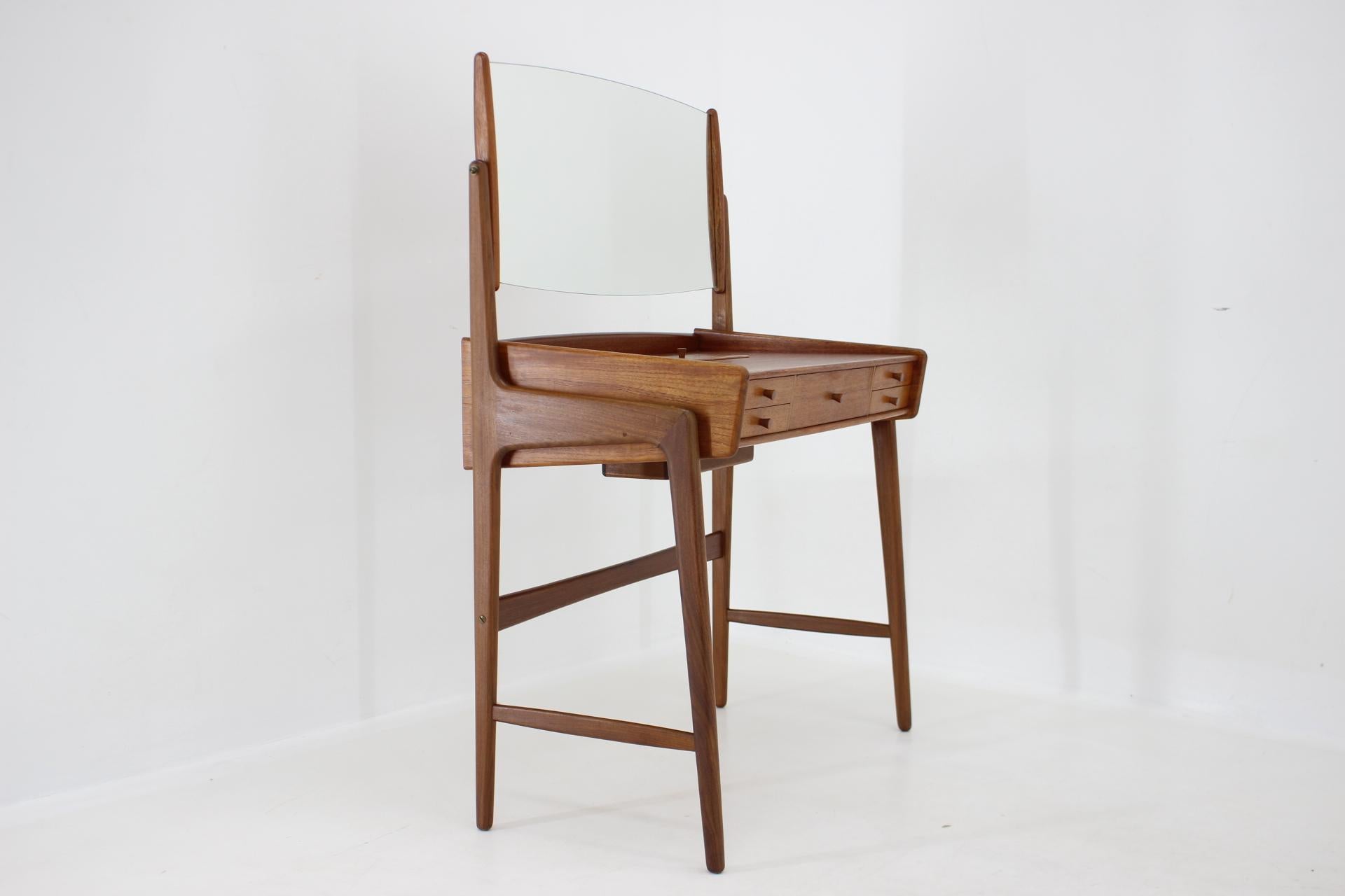 Danish 1960s Svend Åge Madsen Teak Vanity with Mirror, Denmark