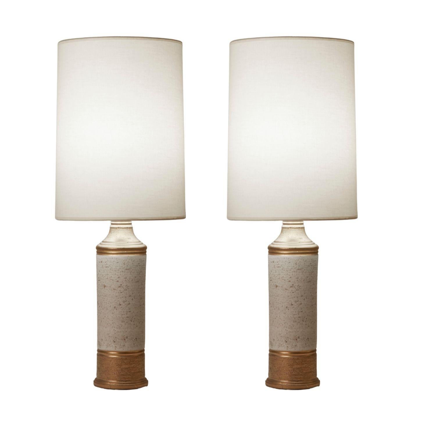 1960's Sweden Bitossi for Bergboms Sweden Ceramic Pair of Lamps In Good Condition For Sale In Aspen, CO