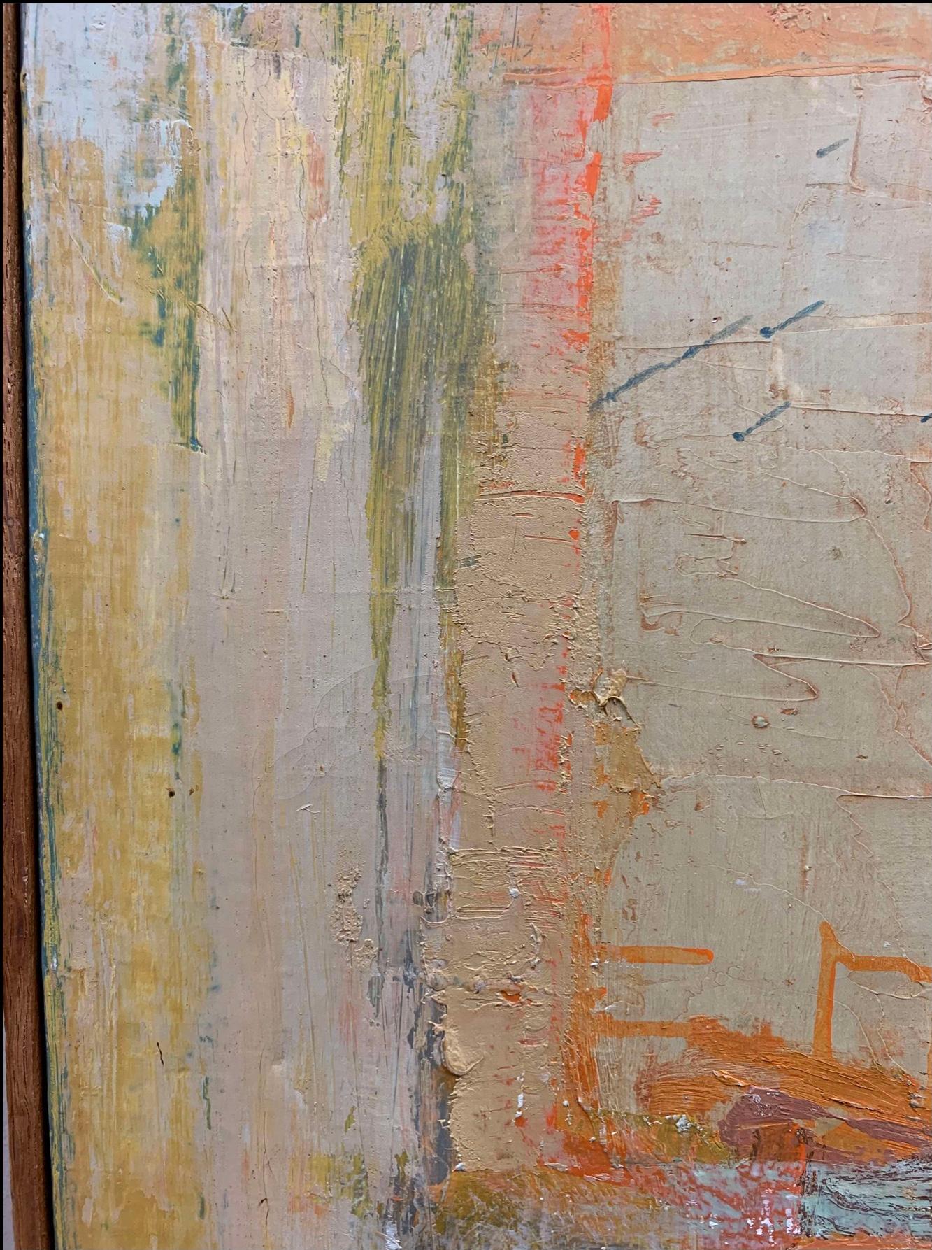 Metà XX secolo 1960, olio astratto svedese su tela, composizione mista, Bengt Ossler in vendita