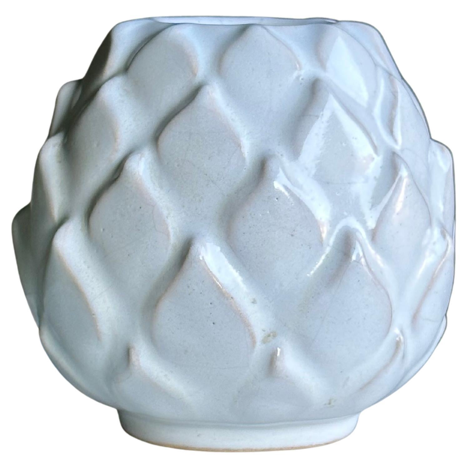 1960s Swedish Artichoke Shaped Ceramic Vase