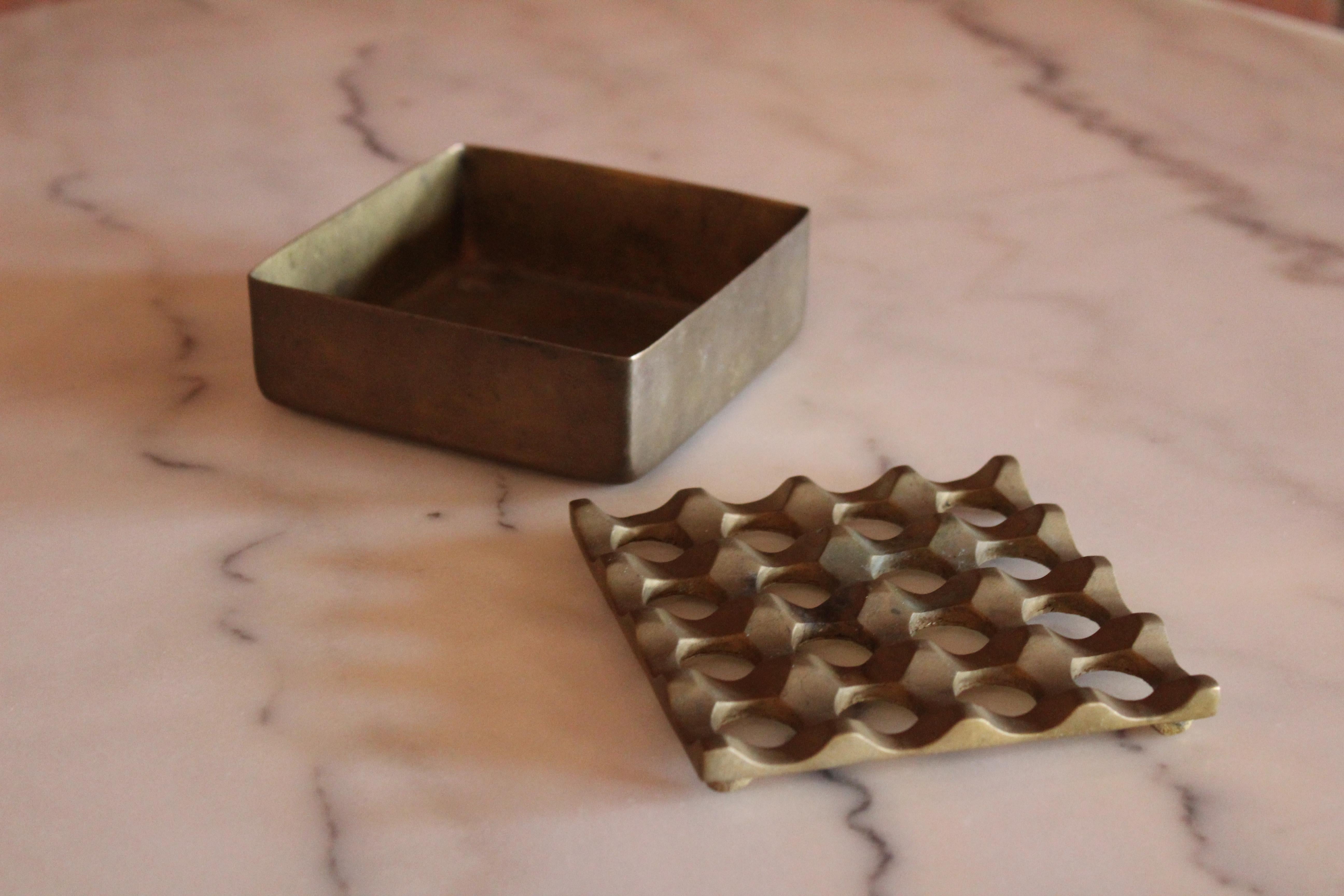 1960s Swedish Brass Ashtray by Holger Bäckström & Bo Ljungberg for Diverse Tin 10