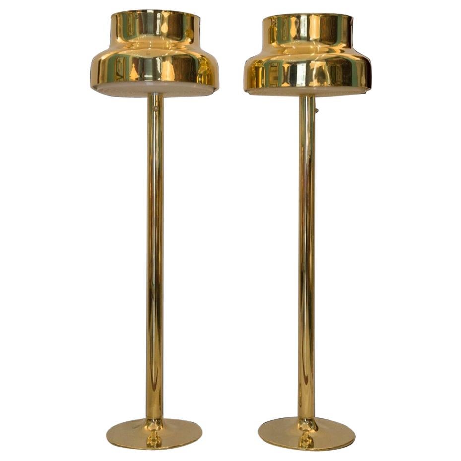 1960s Swedish "Bumling" Floor Lamp in Brass by Anders Pehrson for Ateljé Lyktan For Sale