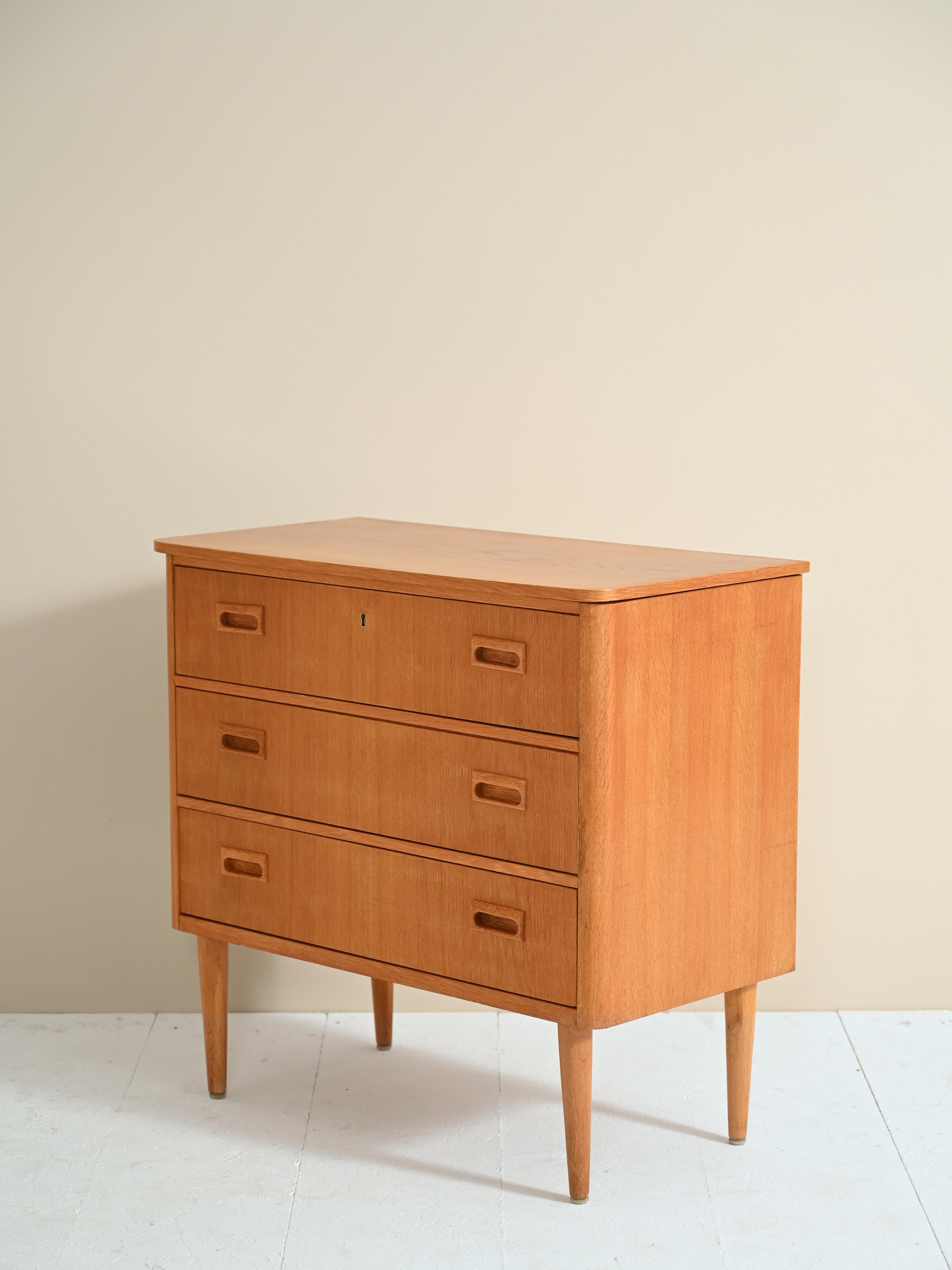 1960s Swedish chest of drawers with three drawers 1