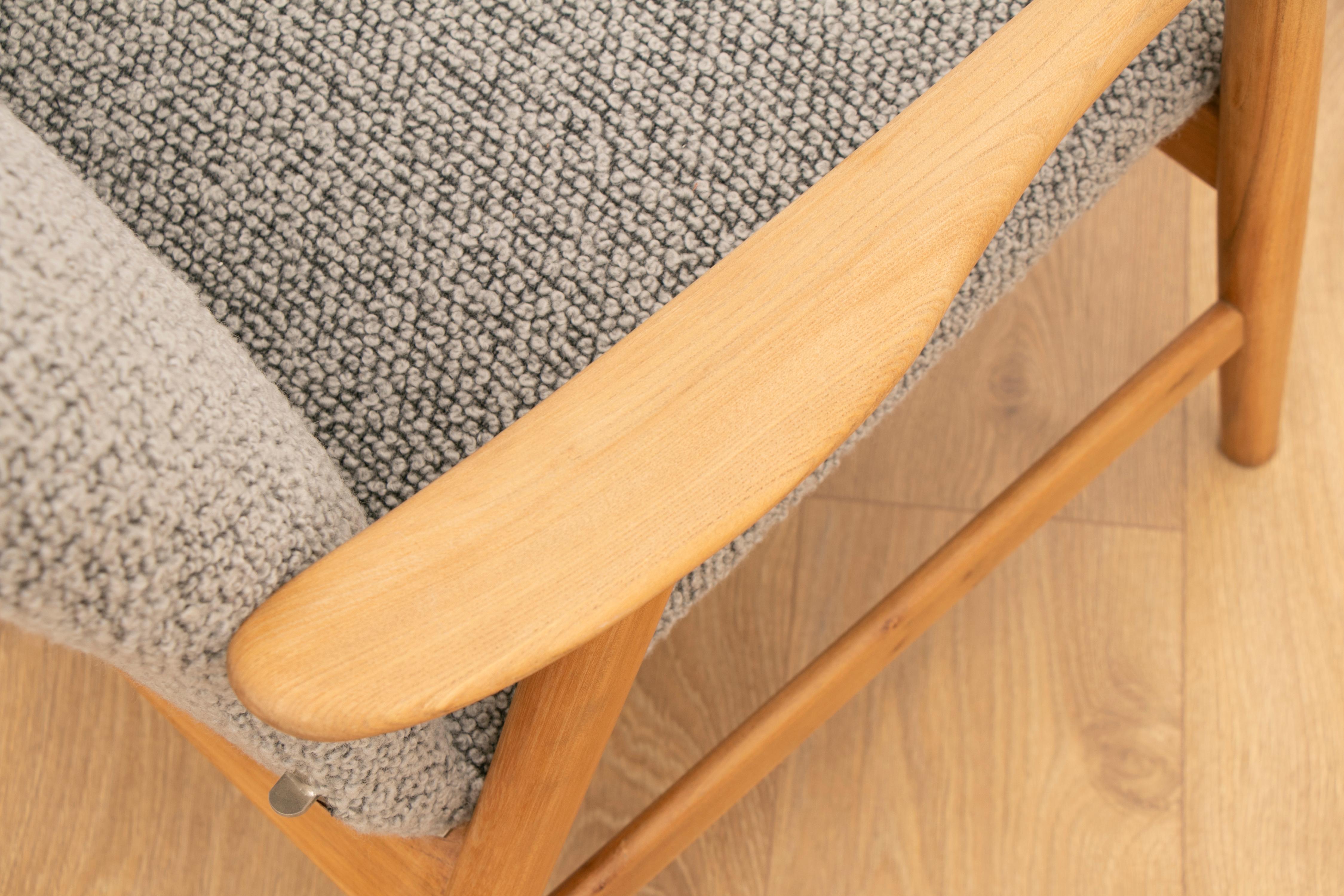 20th Century 1960s Swedish Contour Oak Armchair by Alf Svensson for DUX