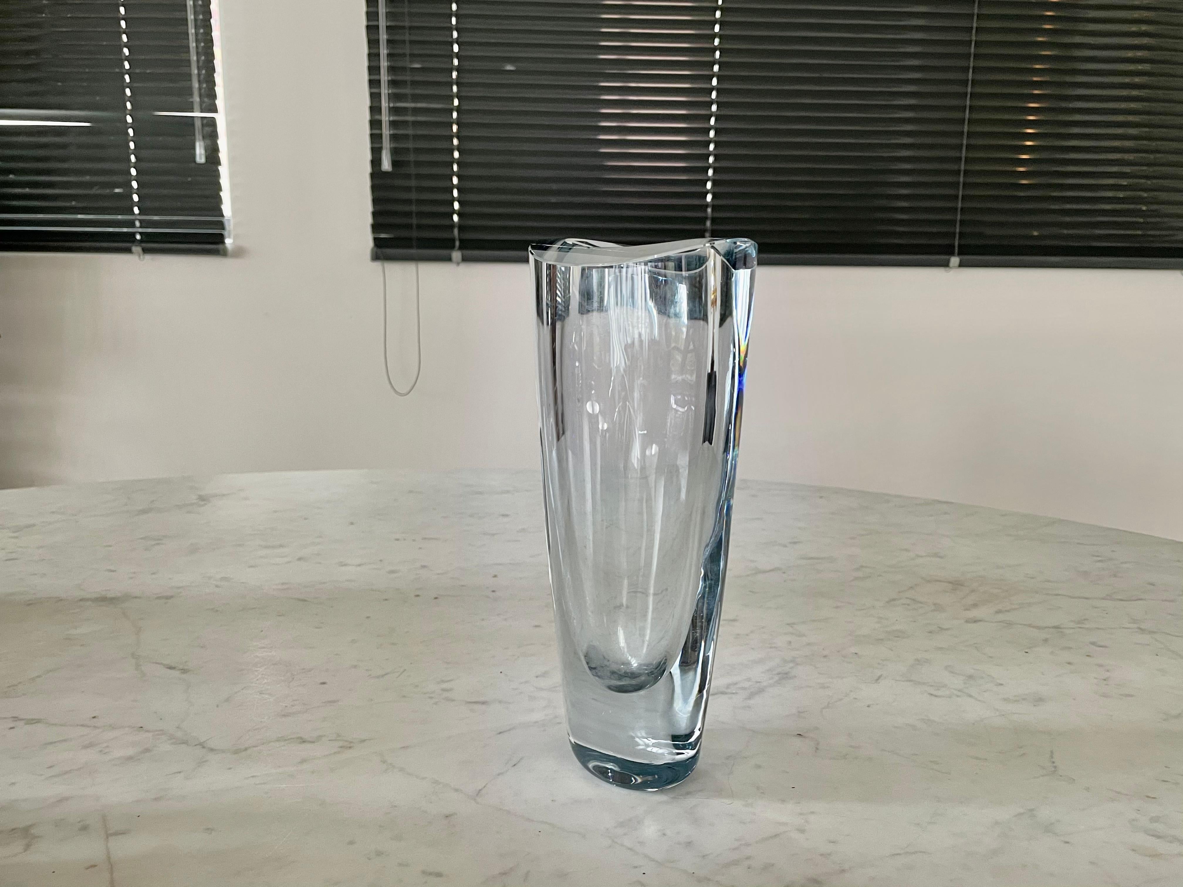 1960's Swedish Crystal Vase by Orrefors For Sale 2