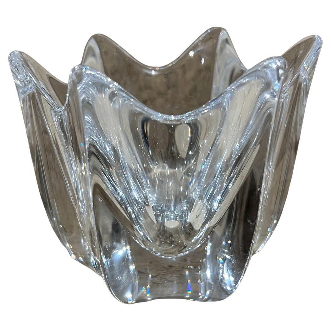 Bougeoir en cristal Orrefors des années 1960