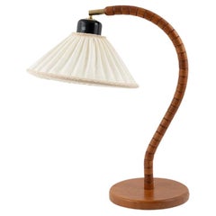 1960s Swedish Curved Beechwood Table Lamp by Markslöjd