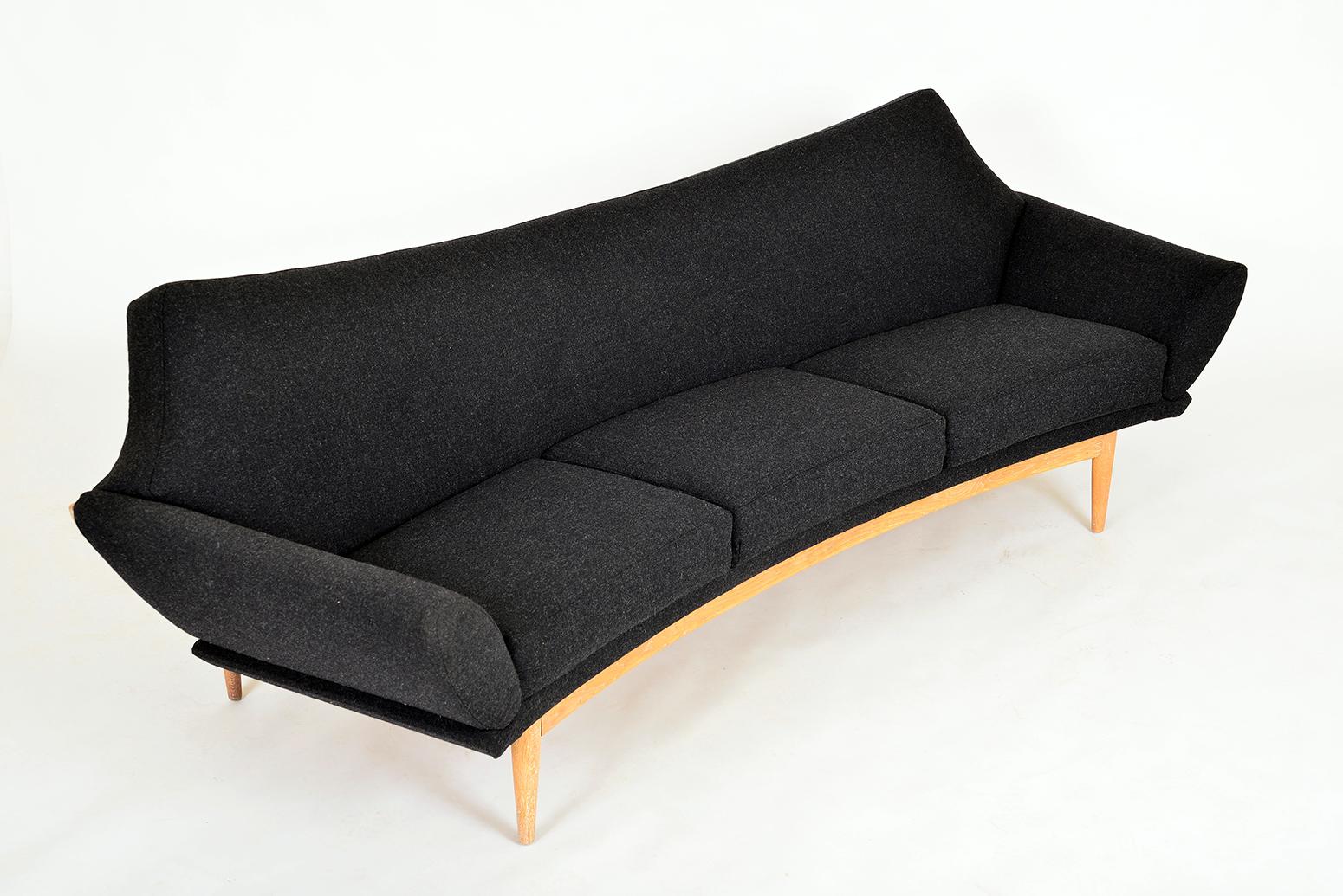 Mid-20th Century 1960s Swedish Curved Sofa & Chair Johannes Andersen Trensums Mid-Century Modern For Sale