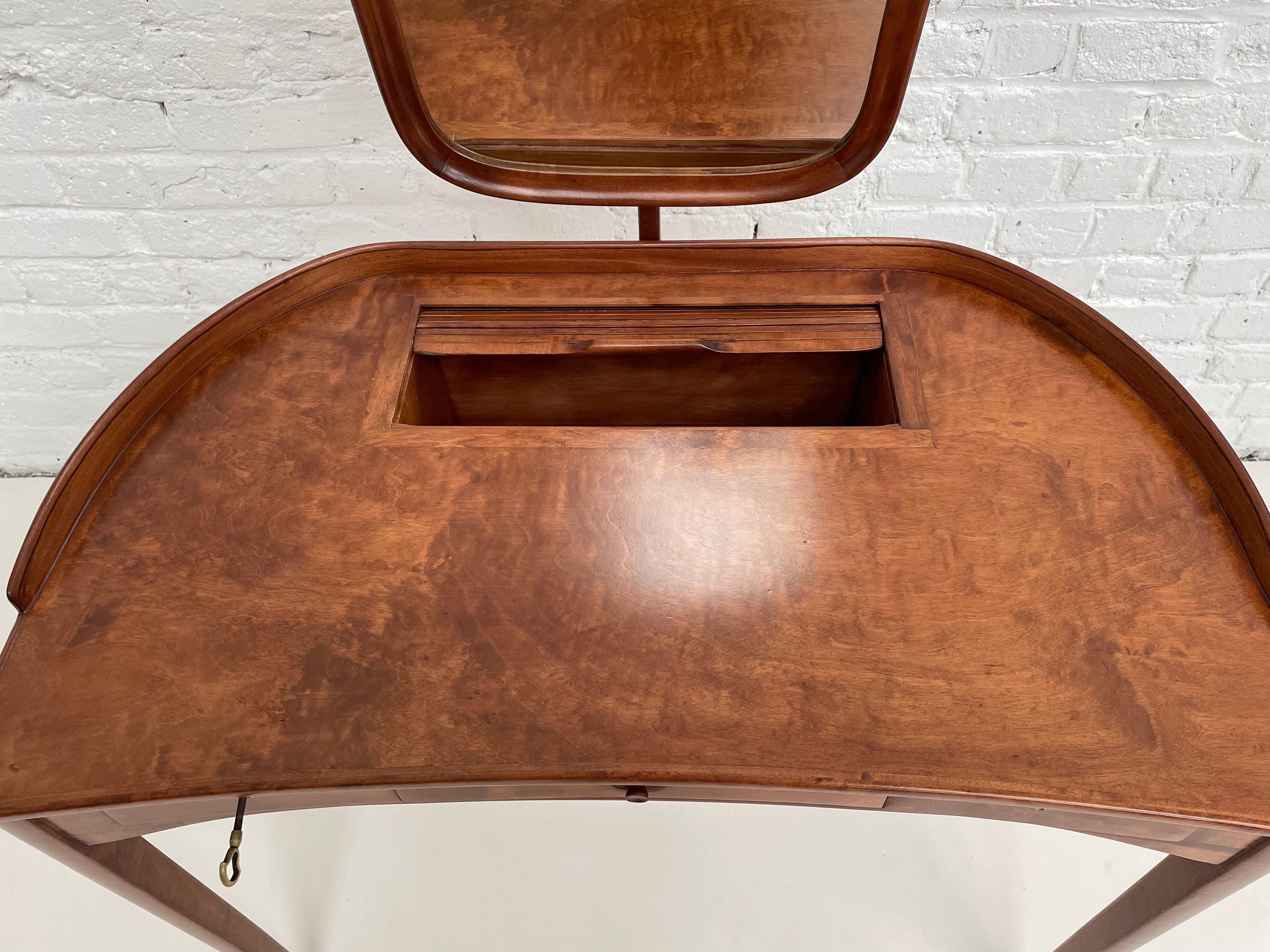 Mid-20th Century 1960's Swedish Design by Carl Malmsten Brigitta Dressing Table and Chair For Sale