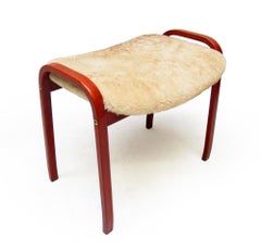 Pouf suédois Lamino des années 1960 en peau de mouton par Yngve Ekstrom pour Swedese