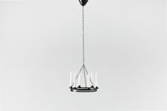 1960s Swedish Mid-Century Black Enameled Iron Hanging Candelabra