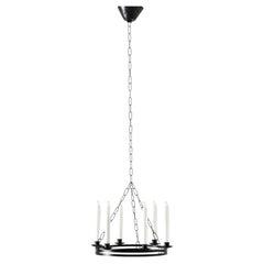 1960s Swedish Mid-Century Black Enameled Iron Hanging Candelabra
