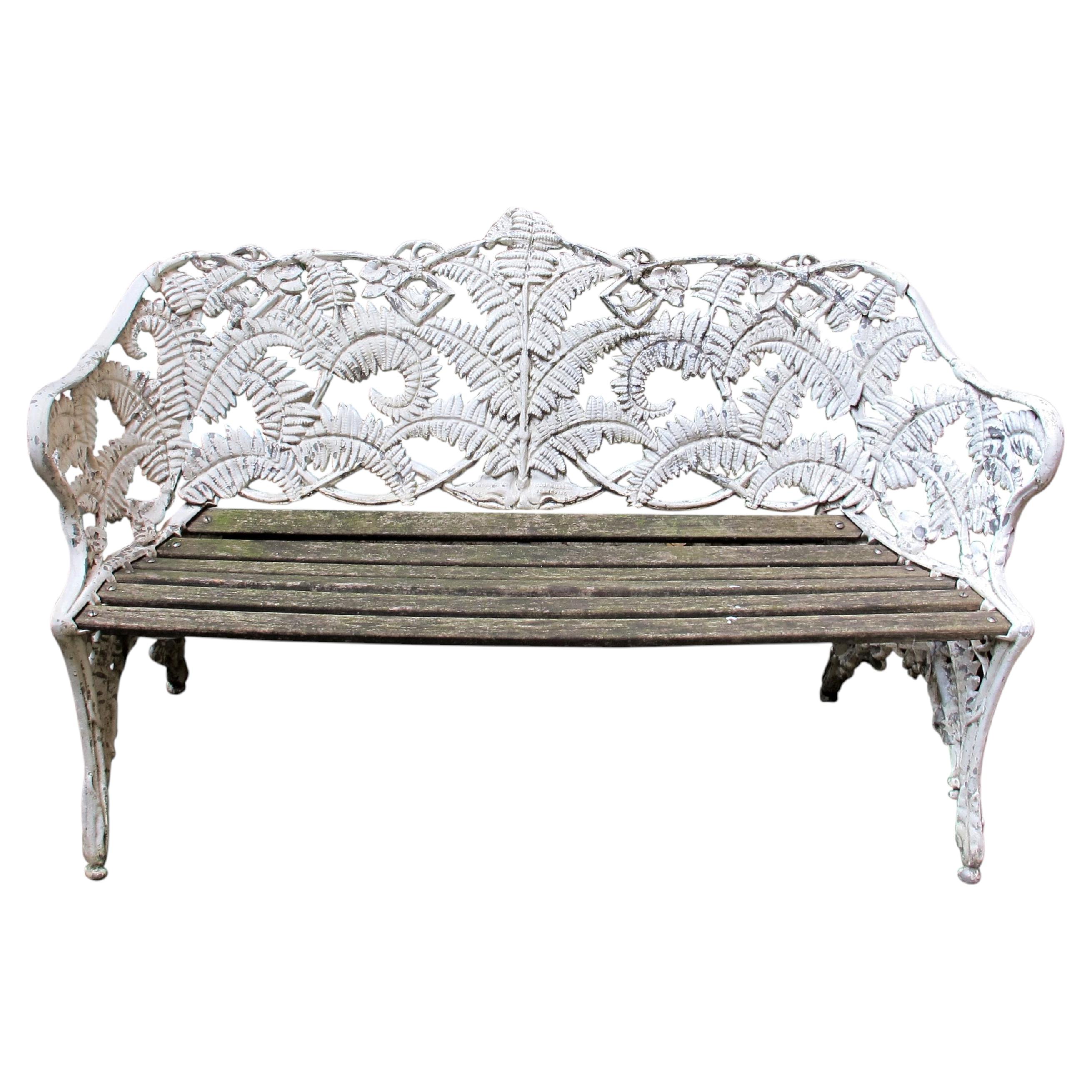 1960s Swedish Mid-Century Garden Bench with Aluminium Frame For Sale