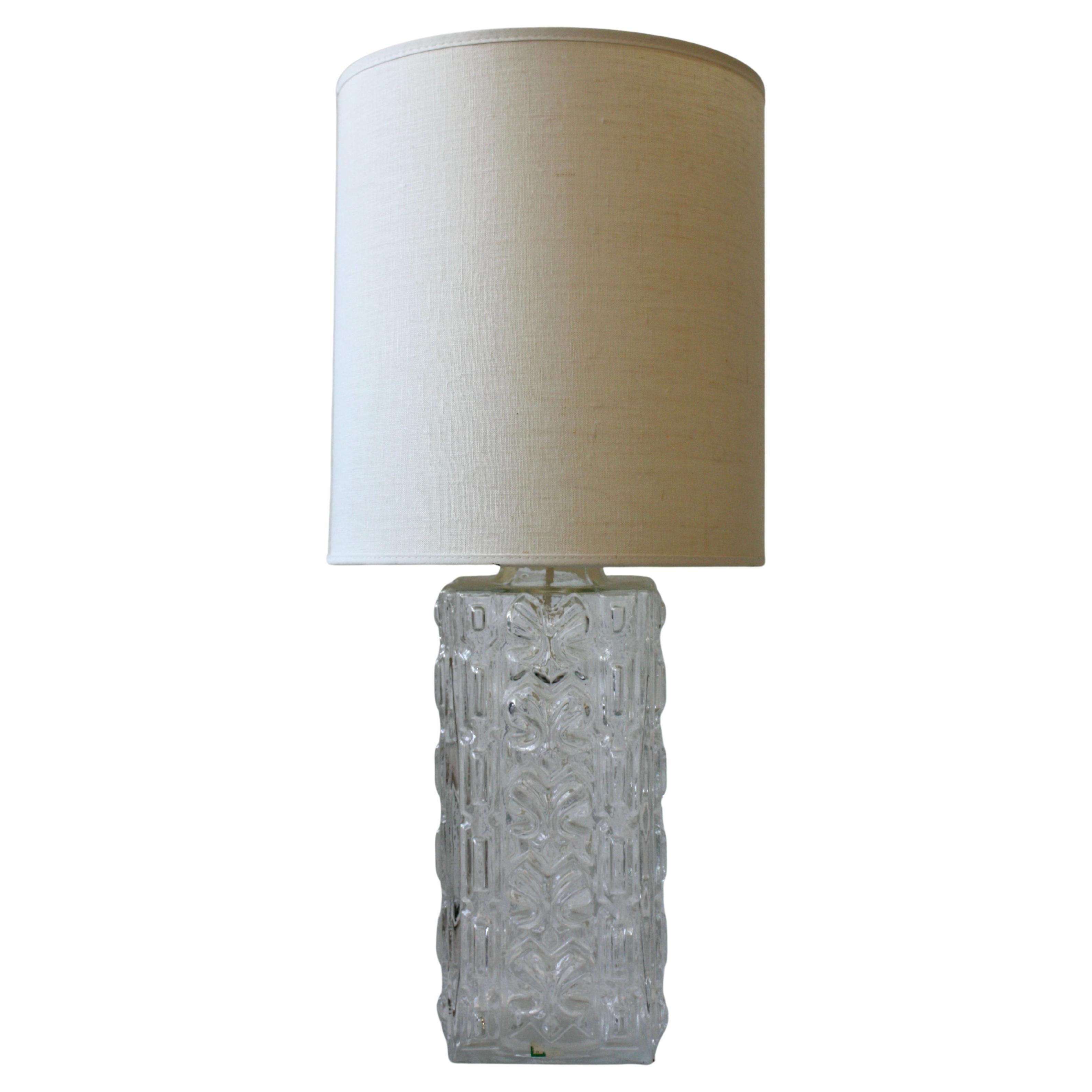 1960s Swedish Mid-Century Glass Table Lamp by Orrefors, Attributed to Gustav Lee