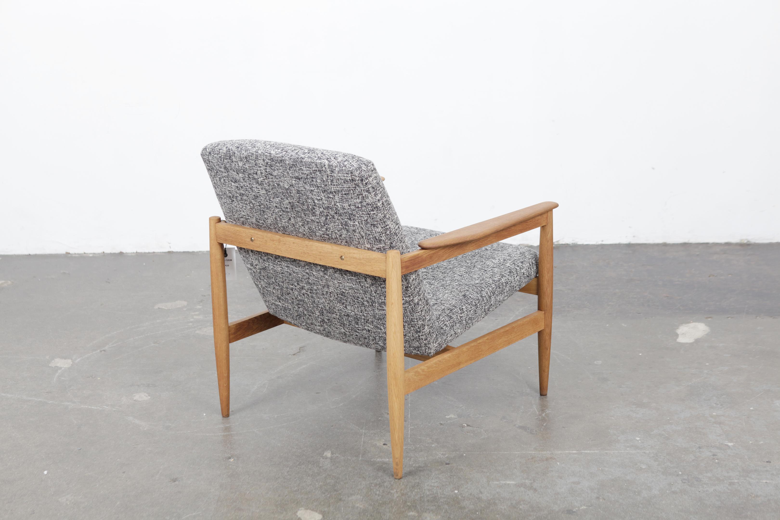 Mid-Century Modern 1960s Swedish Midcentury Oak Framed Upholstered Lounge Chair
