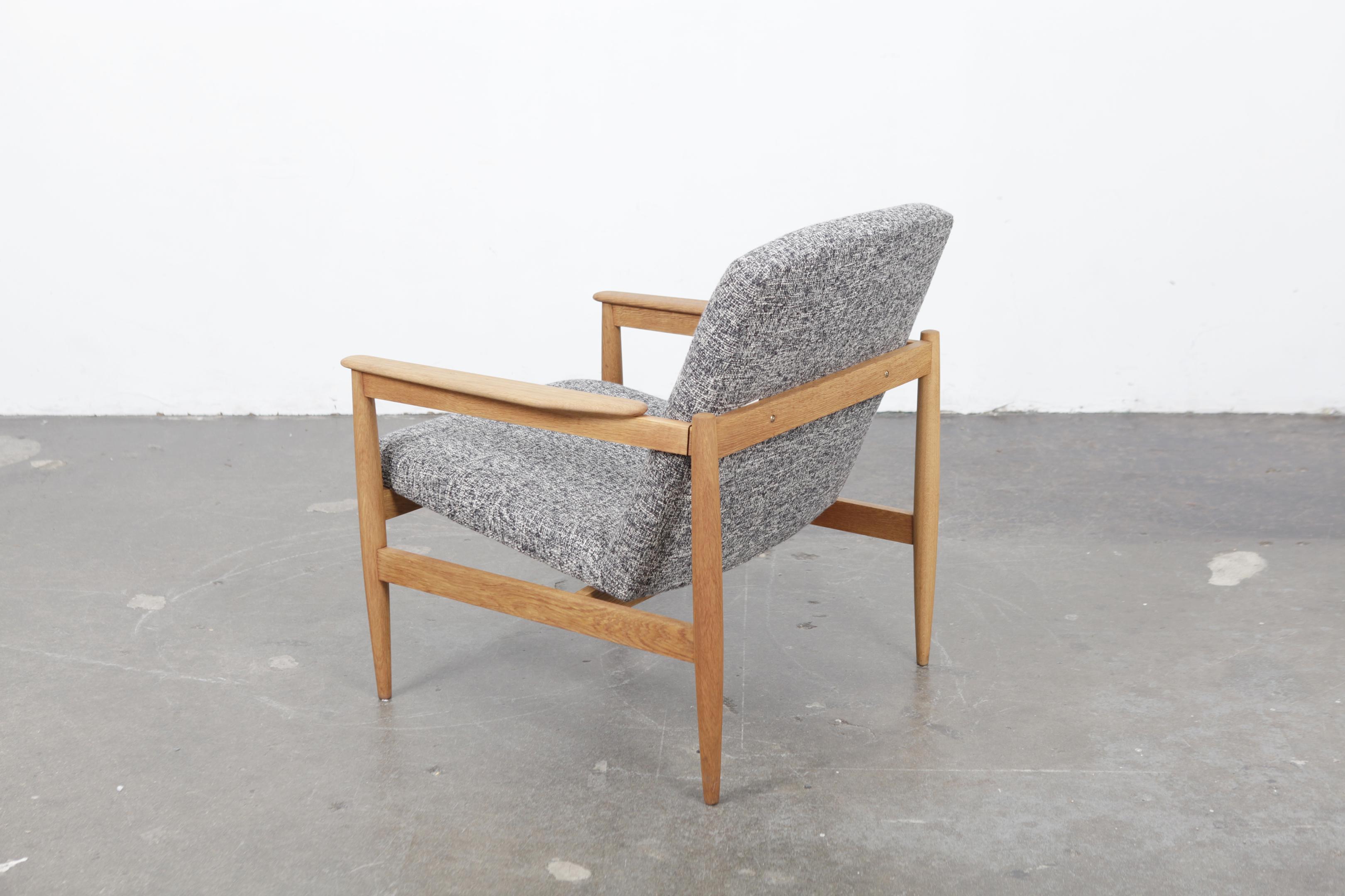 Mid-20th Century 1960s Swedish Midcentury Oak Framed Upholstered Lounge Chair
