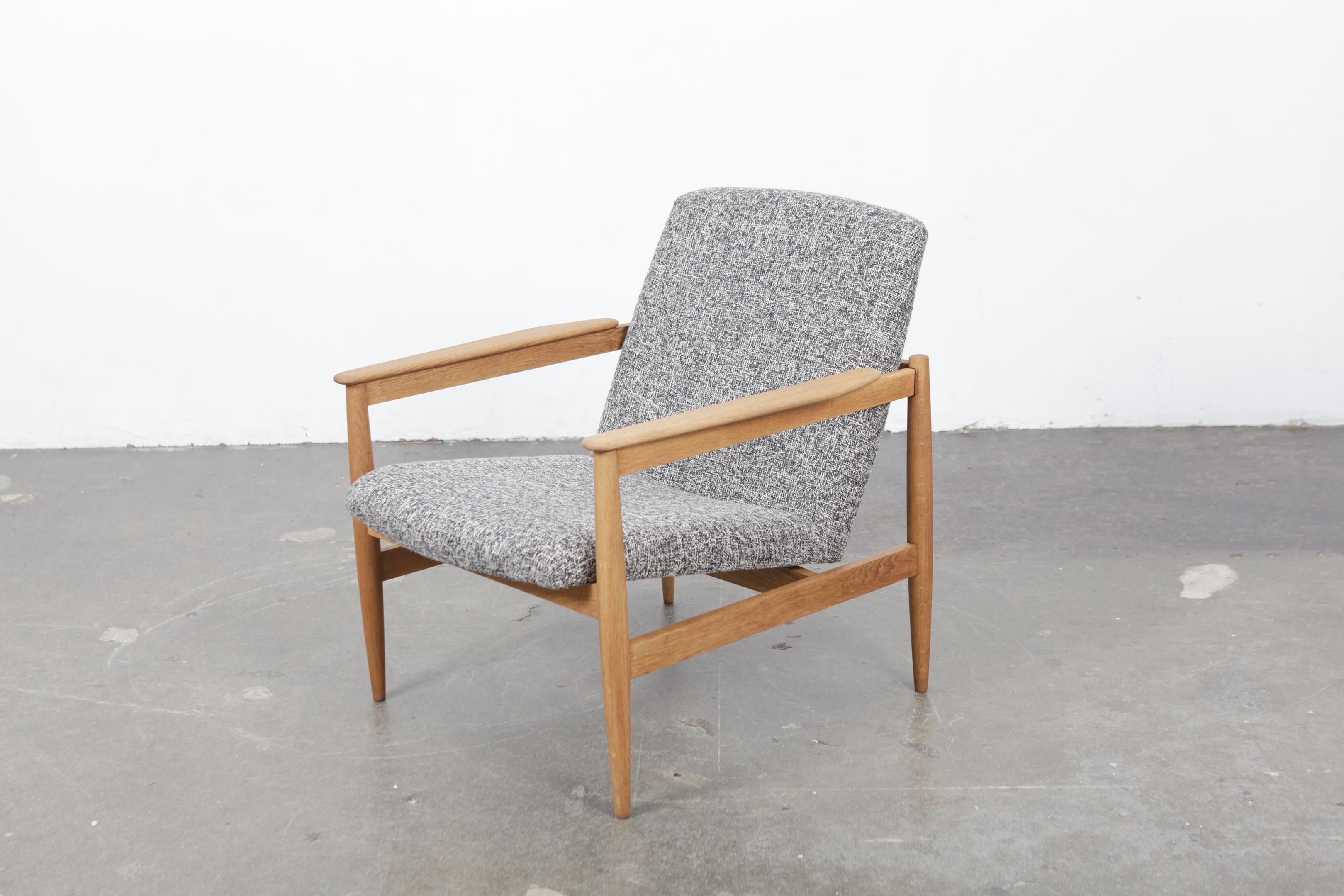 1960s Swedish Midcentury Oak Framed Upholstered Lounge Chair 2
