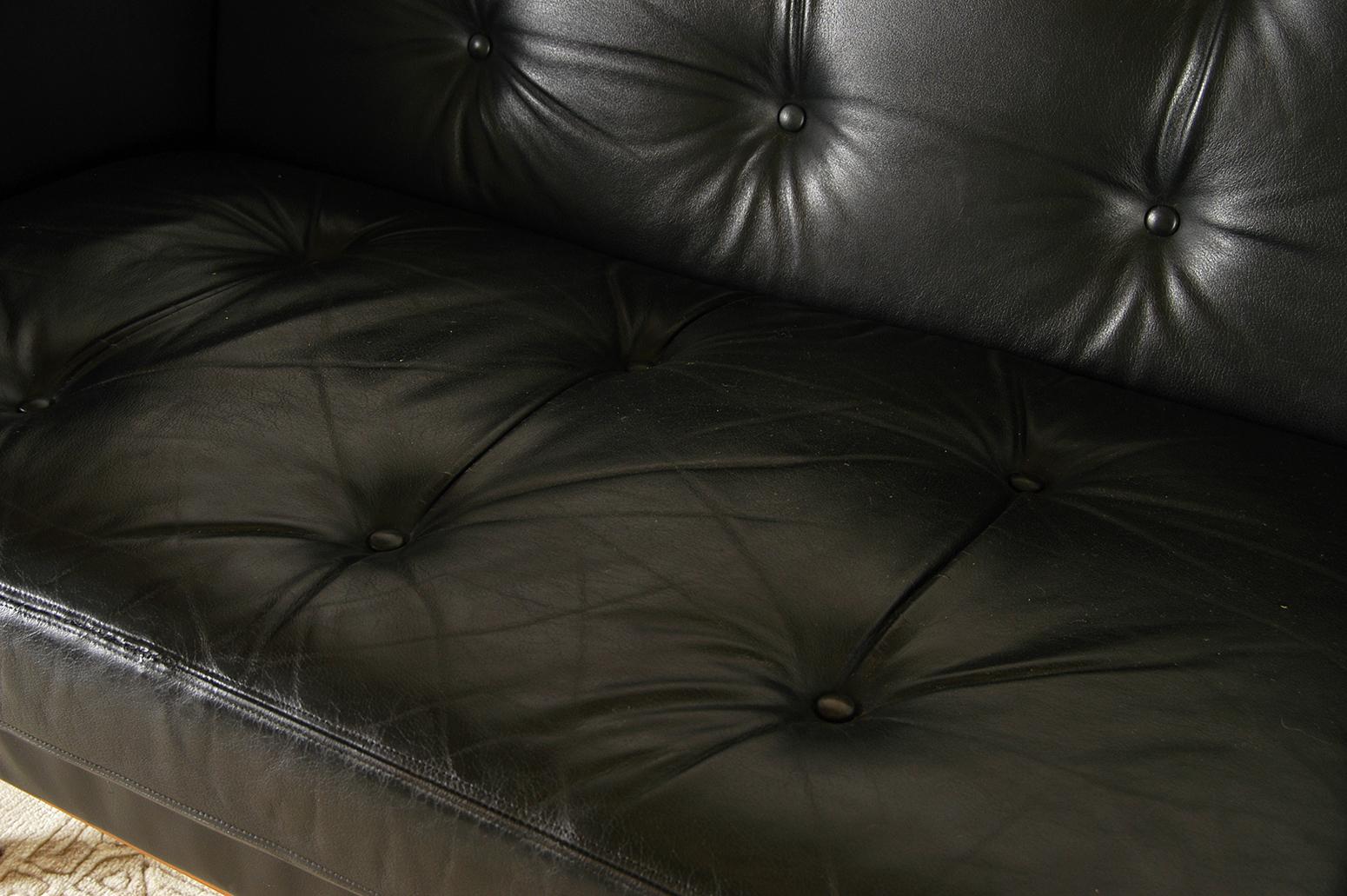 1960s Swedish Modern Leather Sofa by Karl Erik Ekselius for JOC Mobler Vetlanda 12