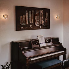 1960s Swedish Modern Pressed Amber Glass & Porcelain Wall or Ceiling Lamp
