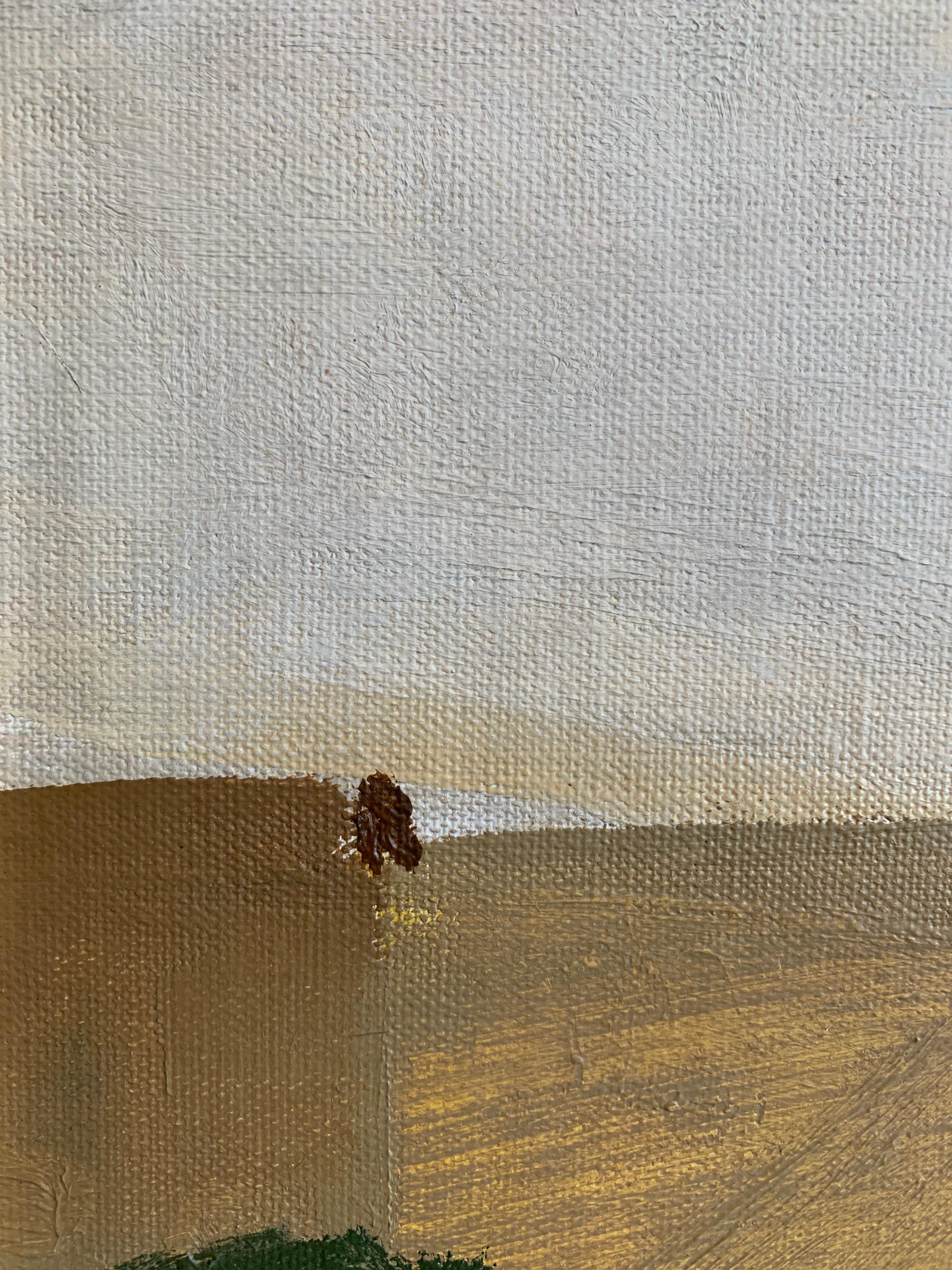 Dipinto a olio svedese degli anni '60 con figure in un paesaggio astratto in vendita 2
