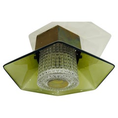 1960s Swedish Orrefors Crystal Fagerlund Nautical Mid Century Flush Light