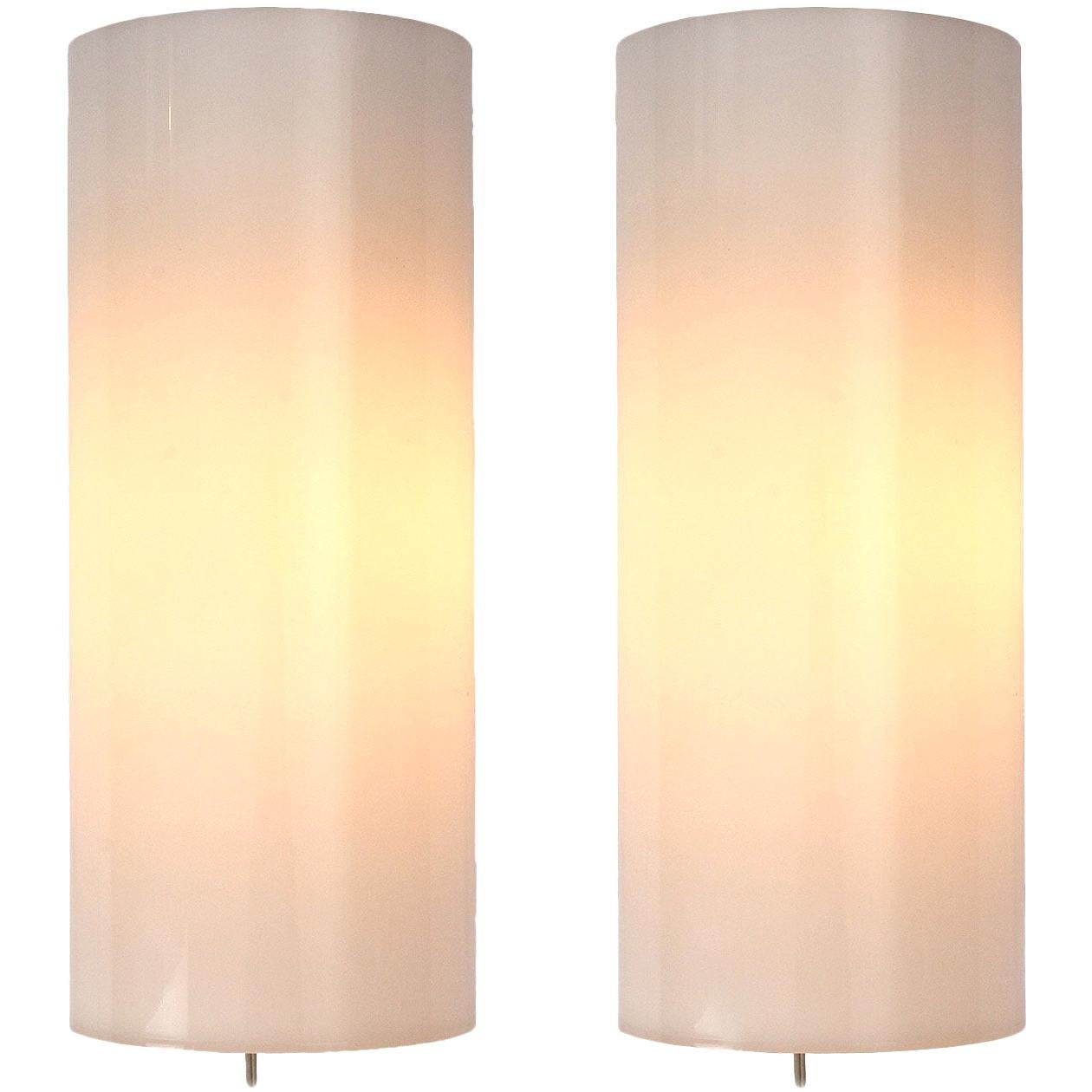 1960s Swedish Pair of Perspex Wall Sconces by Uno & Osten Kristiansson for Luxus