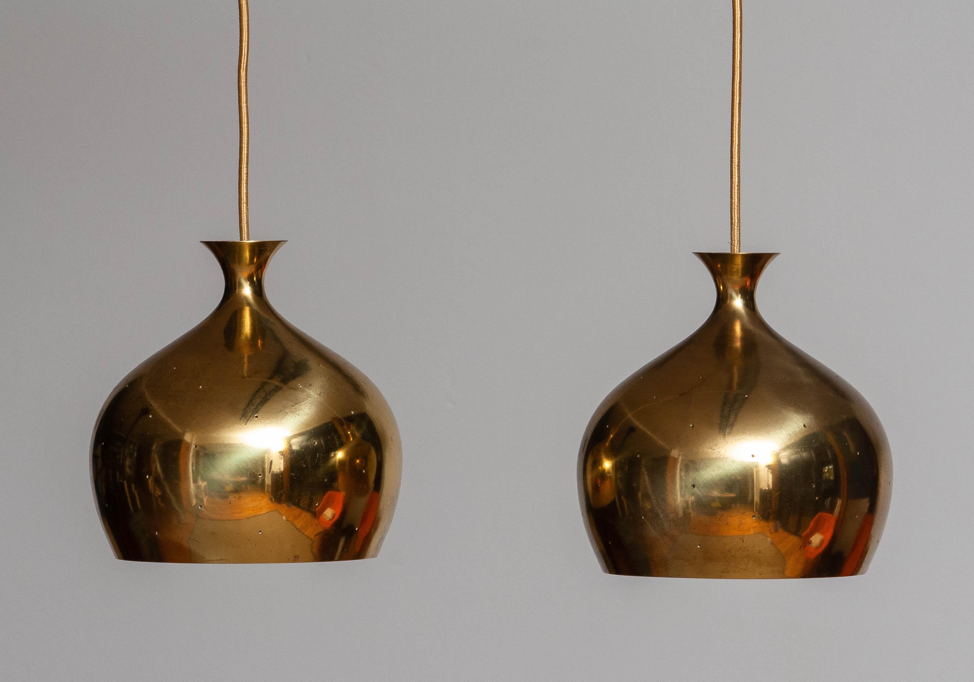 1960's Swedish Pair Perforated Brass 'Unions' by Helge Zimdal for Falkenberg 3