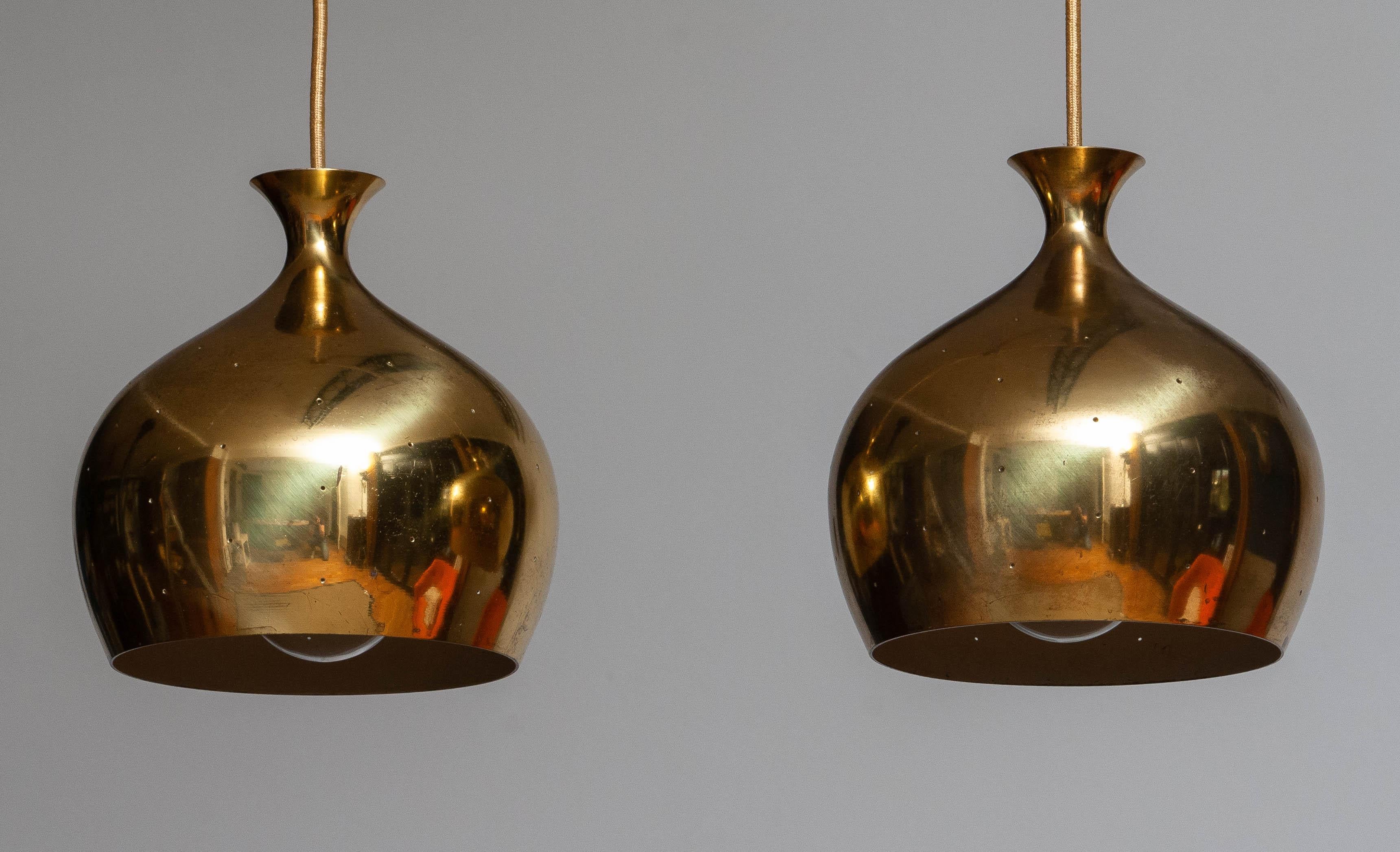 1960's Swedish Pair Perforated Brass 'Unions' by Helge Zimdal for Falkenberg 4