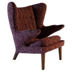 1960s Swedish Papa Bear Chair in Knoll Fabric After Hans Wegner