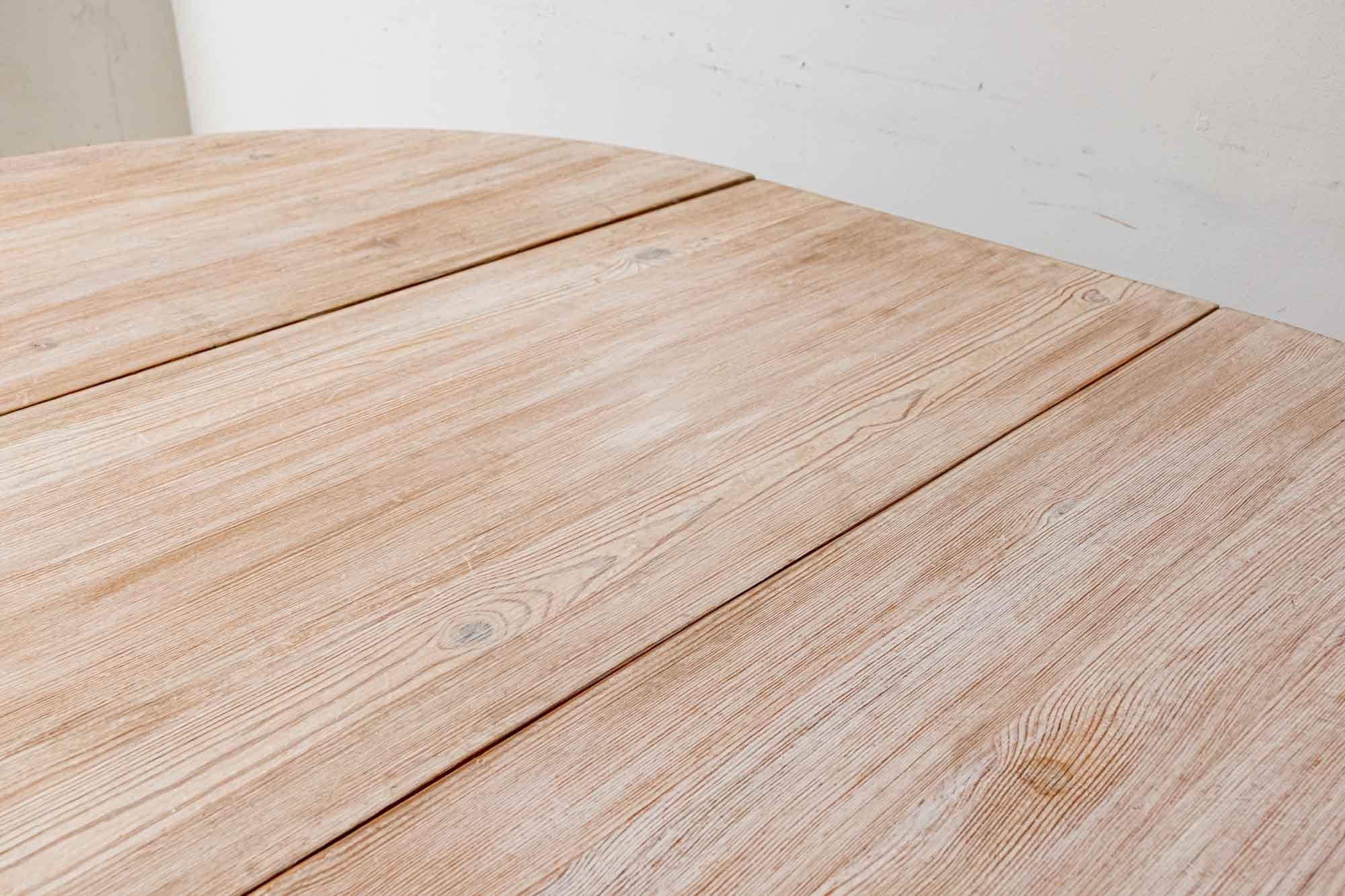 1960s Swedish Pedestal Based Pine Extending Dining Table by Roland