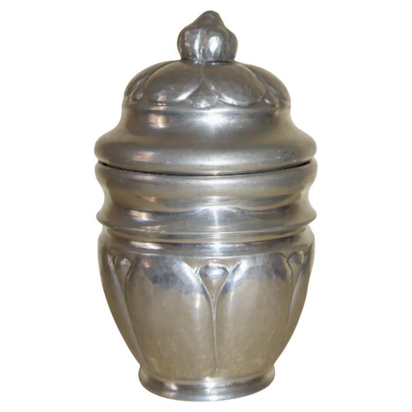 1960s Swedish Pewter Jar with Lid by Dansk Kunst For Sale