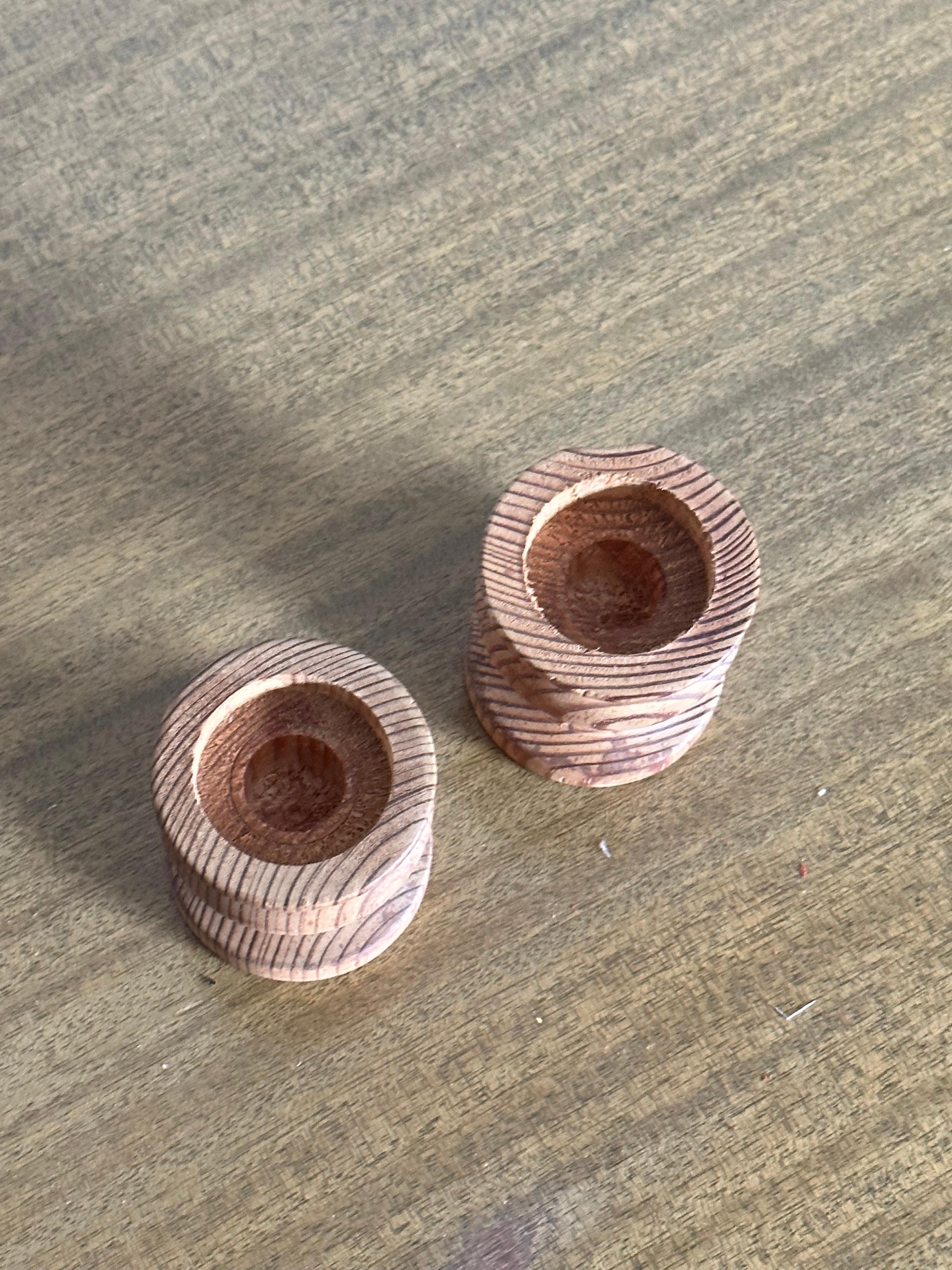 1960s Swedish Pine Candle Holders - a Pair In Good Condition For Sale In St.Petersburg, FL
