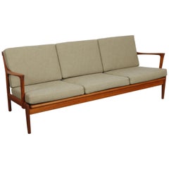 1960s Swedish Solid Teak 'Kuba' Sofa by Bertil Fridhagen