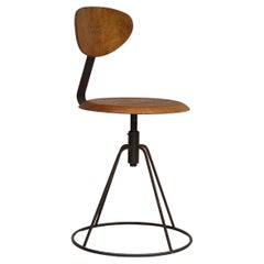 Vintage 1960s, Swedish swivel chair, original condition, bent plywood.