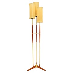 1960s Swedish Teak & Brass Floor Lamp