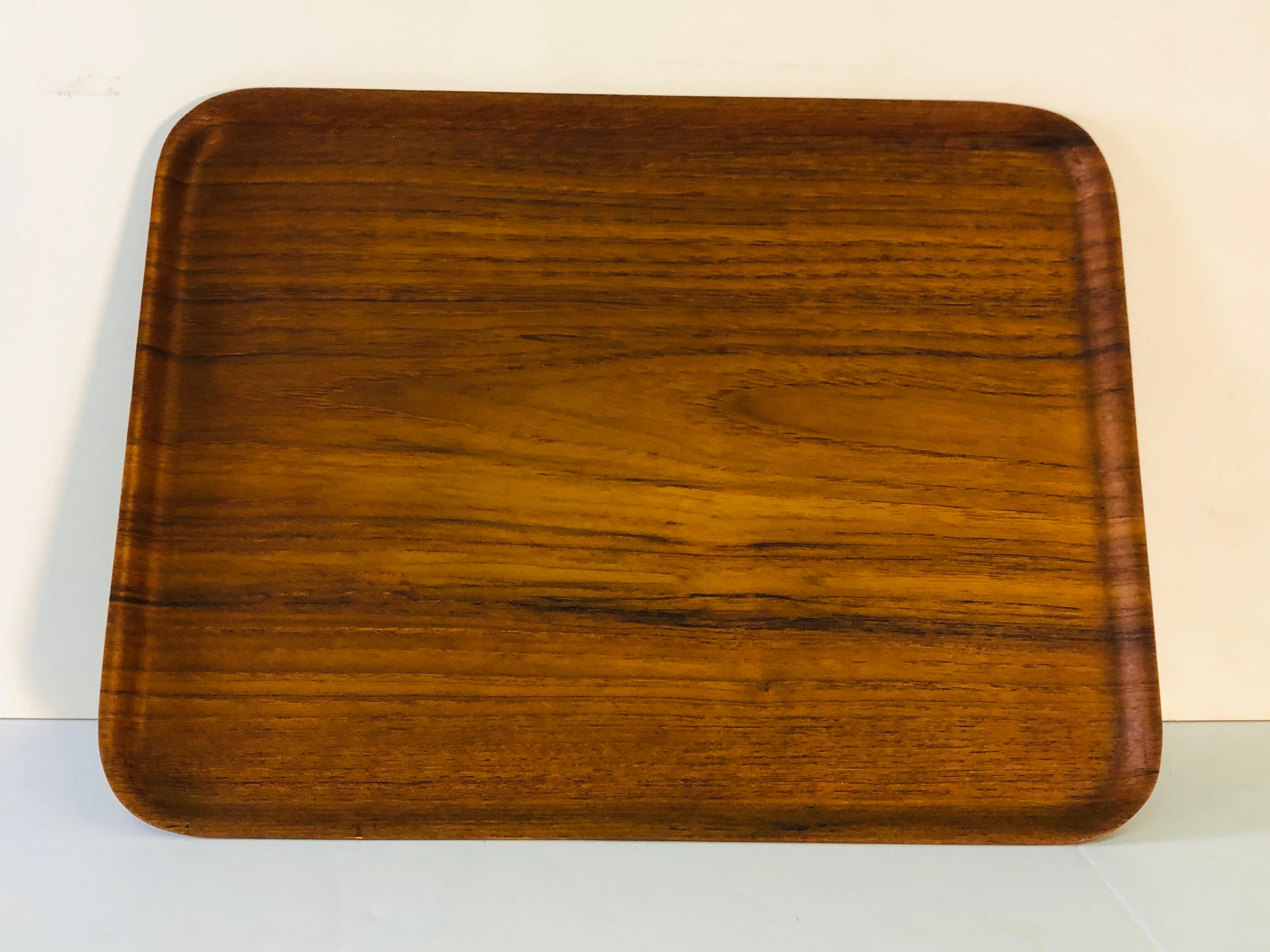 1960s Swedish Teak Tray Designed by Tapio Wirkkala for Kalmar In Good Condition In Amherst, NH