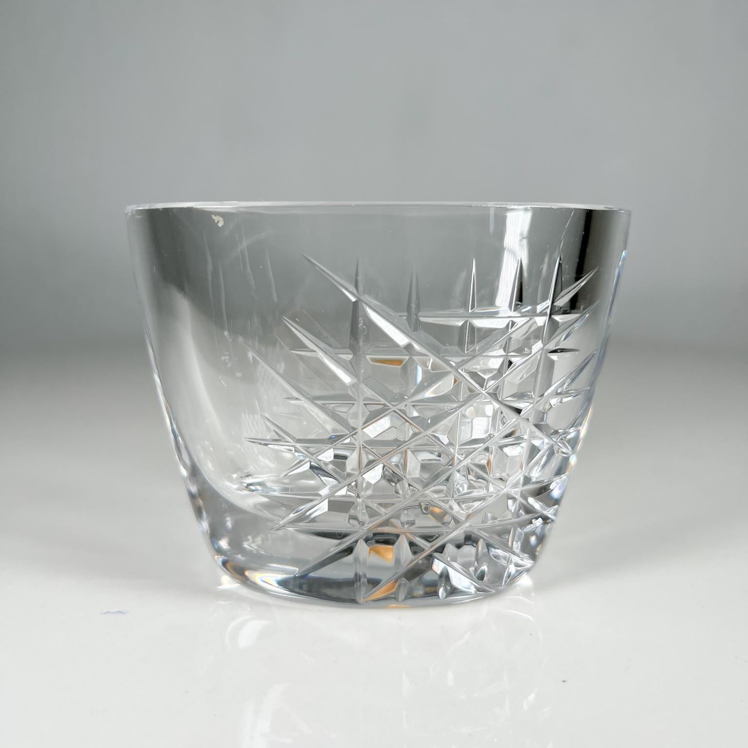 Vintage Orrefors crystal glass vase bowl Sweden 
Signed 
Measures: 4 W x 2.5 D x 3 H 
Preowned vintage condition.
See images provided.