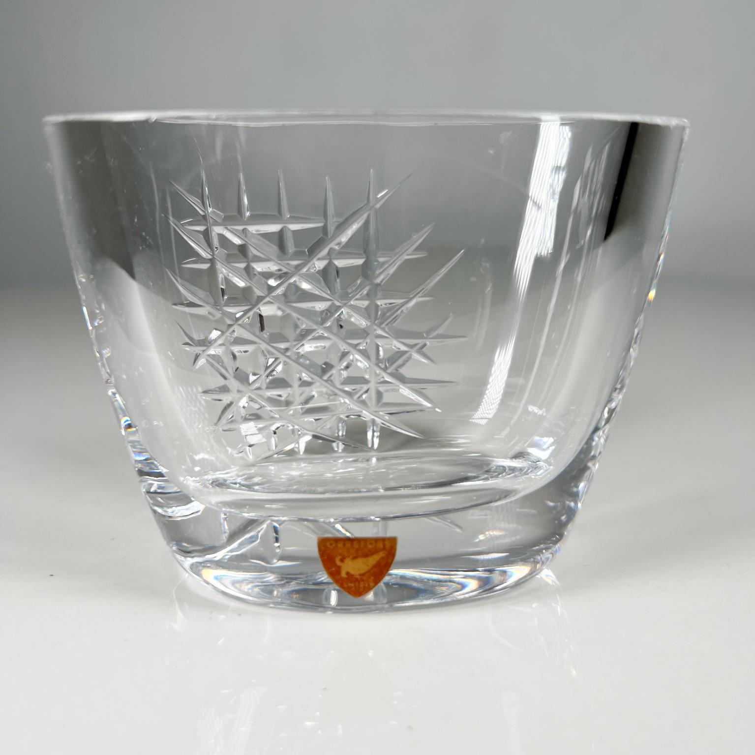 Cut Glass 1960s Swedish Vintage Orrefors Crystal Glass Vase For Sale